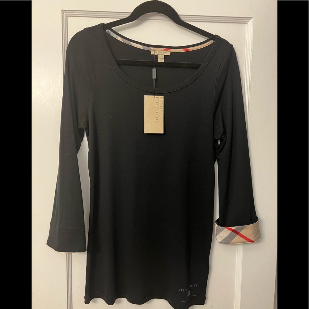 Burberry: Scoop Neck Black Cotton Sweater